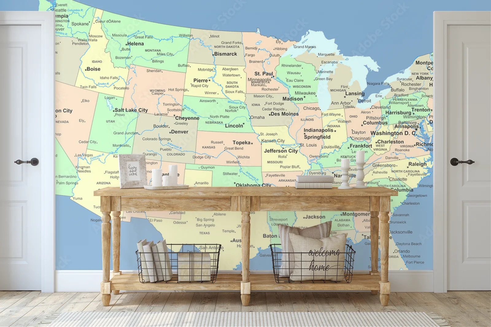Zachwycająca mapa USA w harmonijnych odcieniach