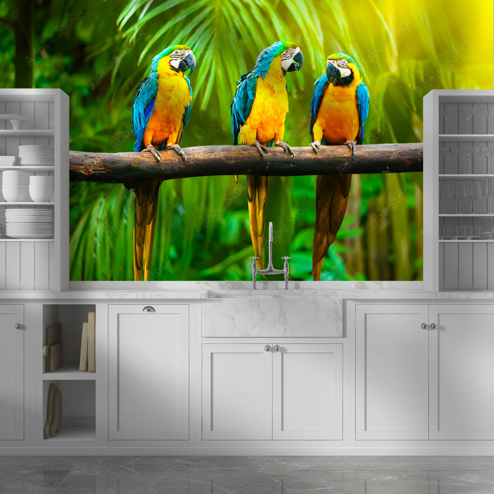Radosne macaw w słonecznych barwach