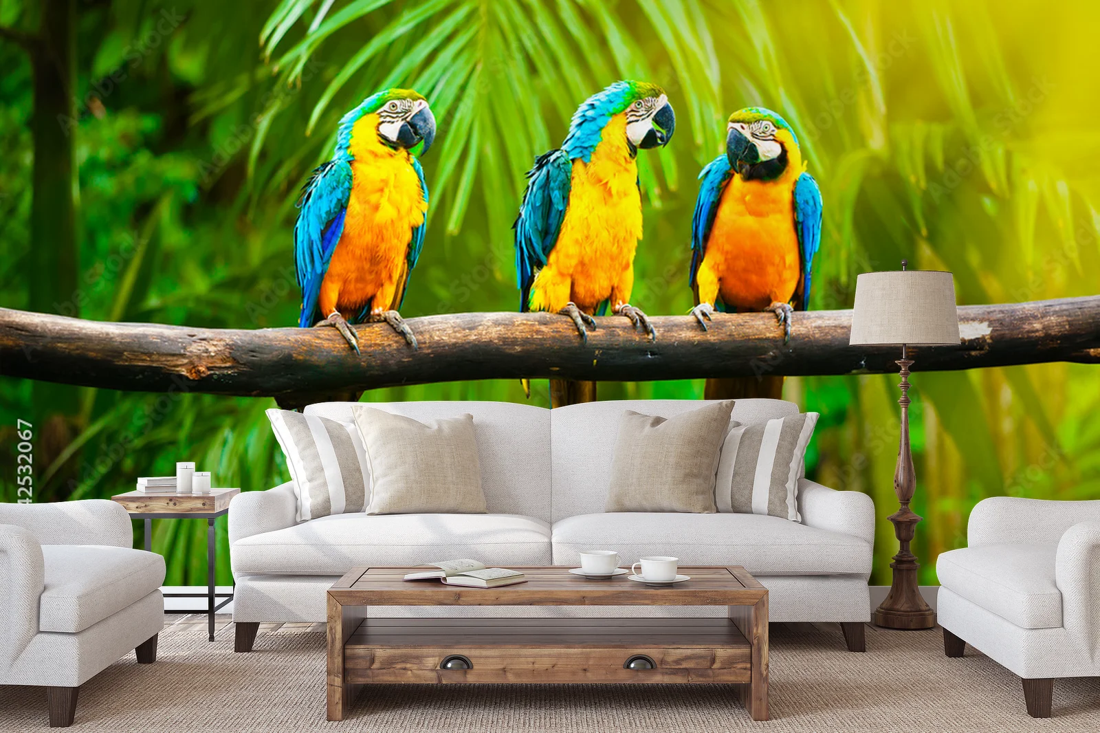 Radosne macaw w słonecznych barwach