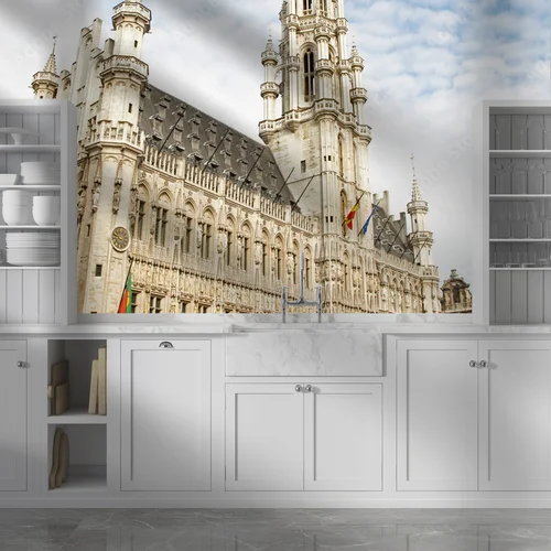 Elegancka architektura Brukseli w stonowanej szarości