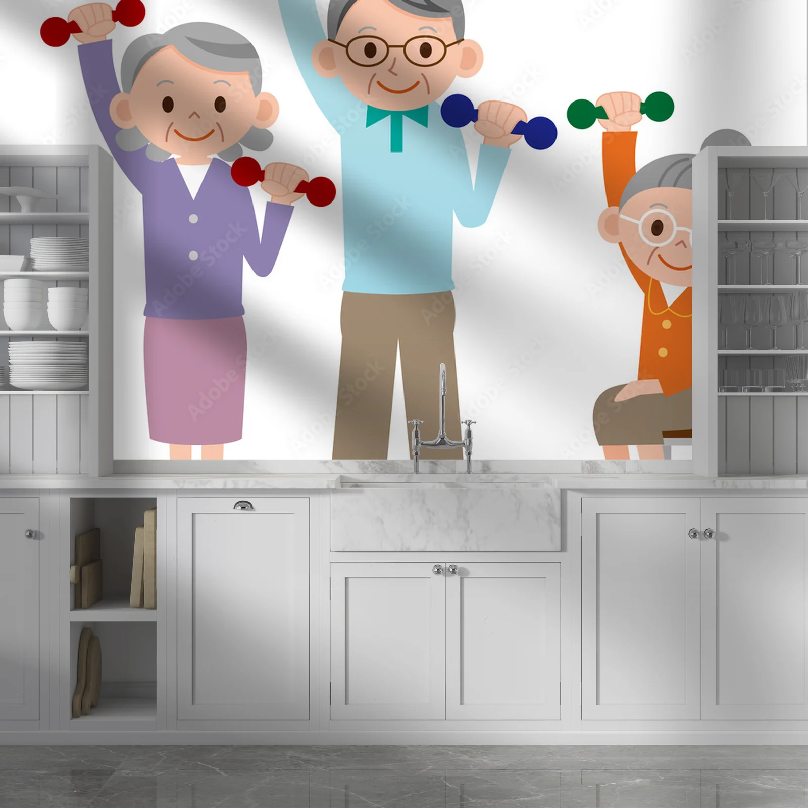Radosna senioralna aktywność w pastelowej harmonii