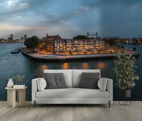Niezwykła panorama Rotterdamu nad wodami rzeki