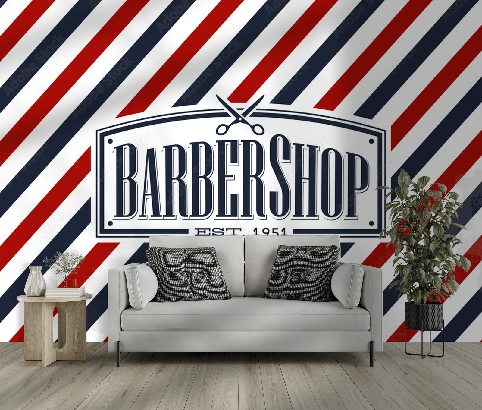 Elegancka nostalgiczna aranżacja w barbershopie