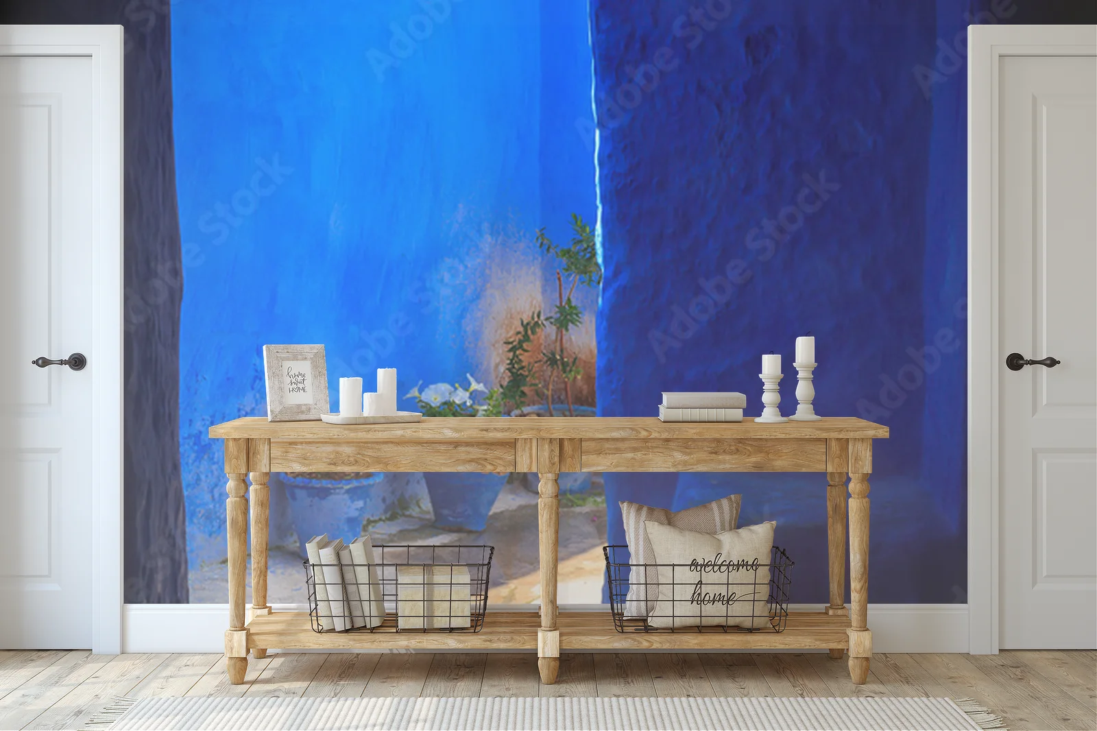 Czarujący wejście do niebieskiego miasta Chefchaouen
