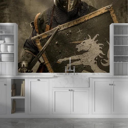 Medievalny rycerz w potężnej odsłonie