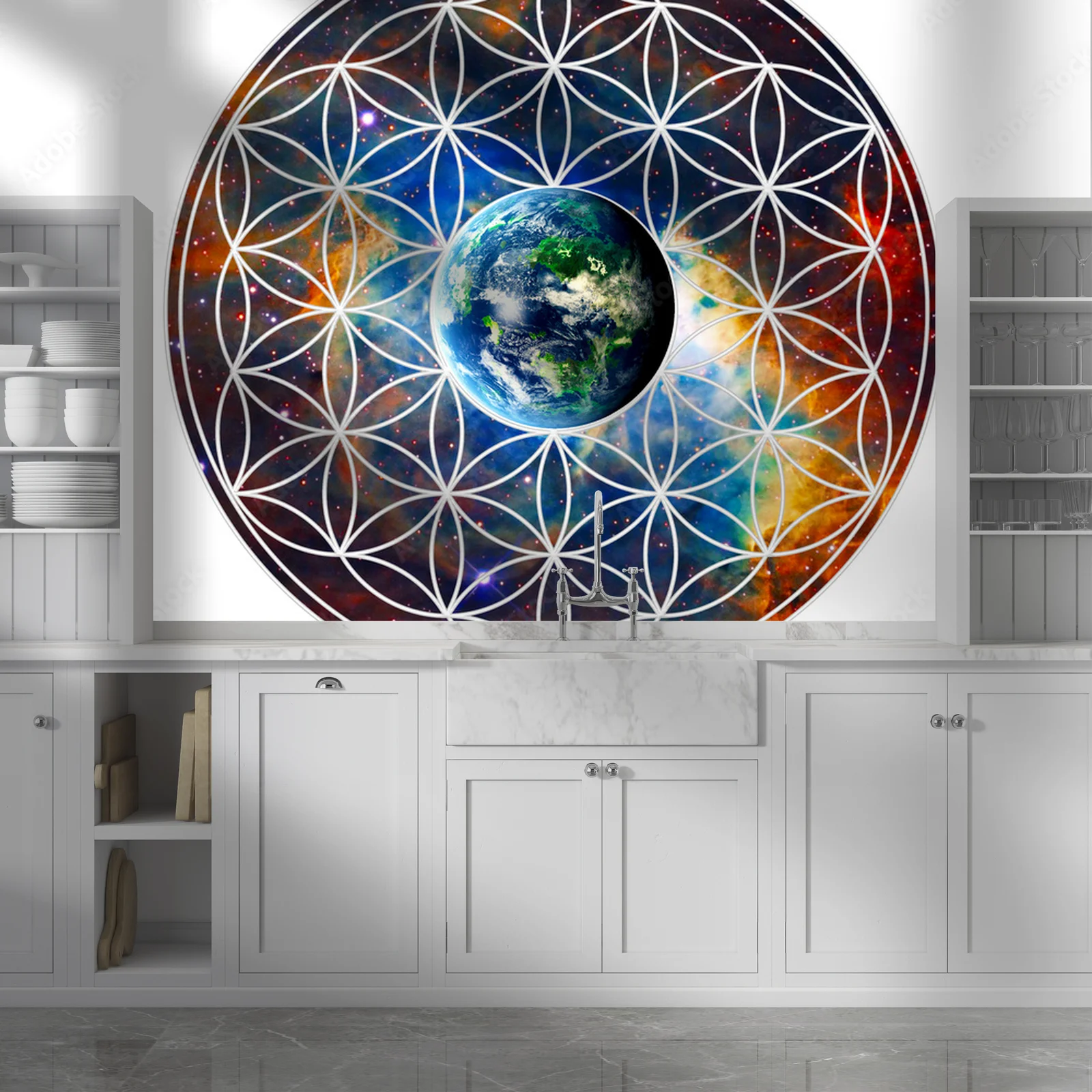 Harmonia geometricznych kształtów w magicznych odcieniach