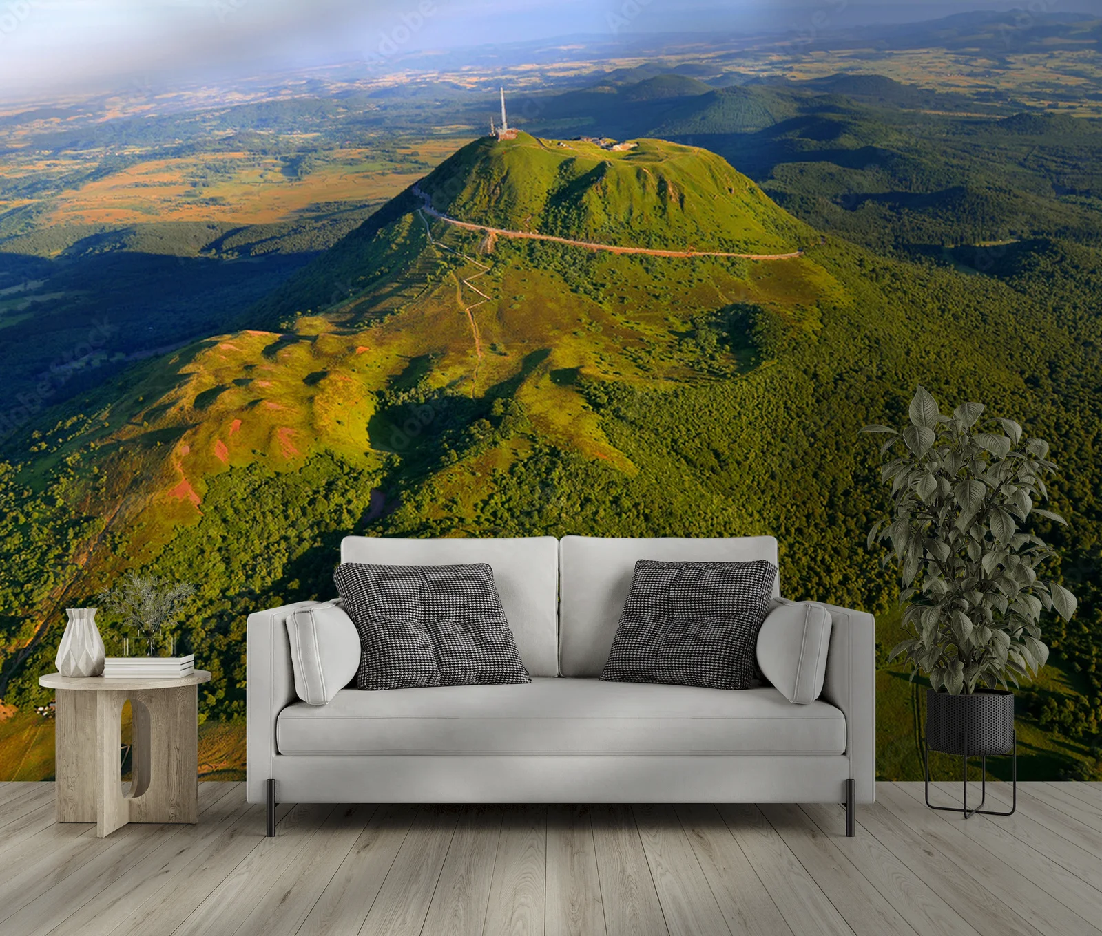 Niezapomniana panorama wulkanów w delikatnych barwach