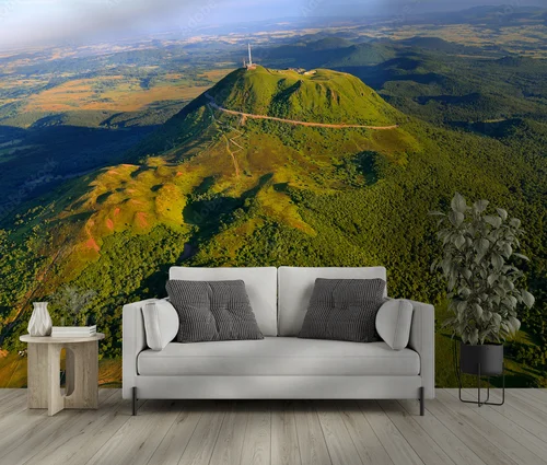 Niezapomniana panorama wulkanów w delikatnych barwach