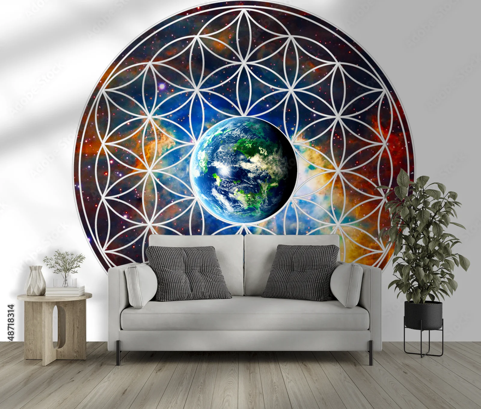 Harmonia geometricznych kształtów w magicznych odcieniach