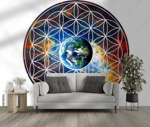 Harmonia geometricznych kształtów w magicznych odcieniach