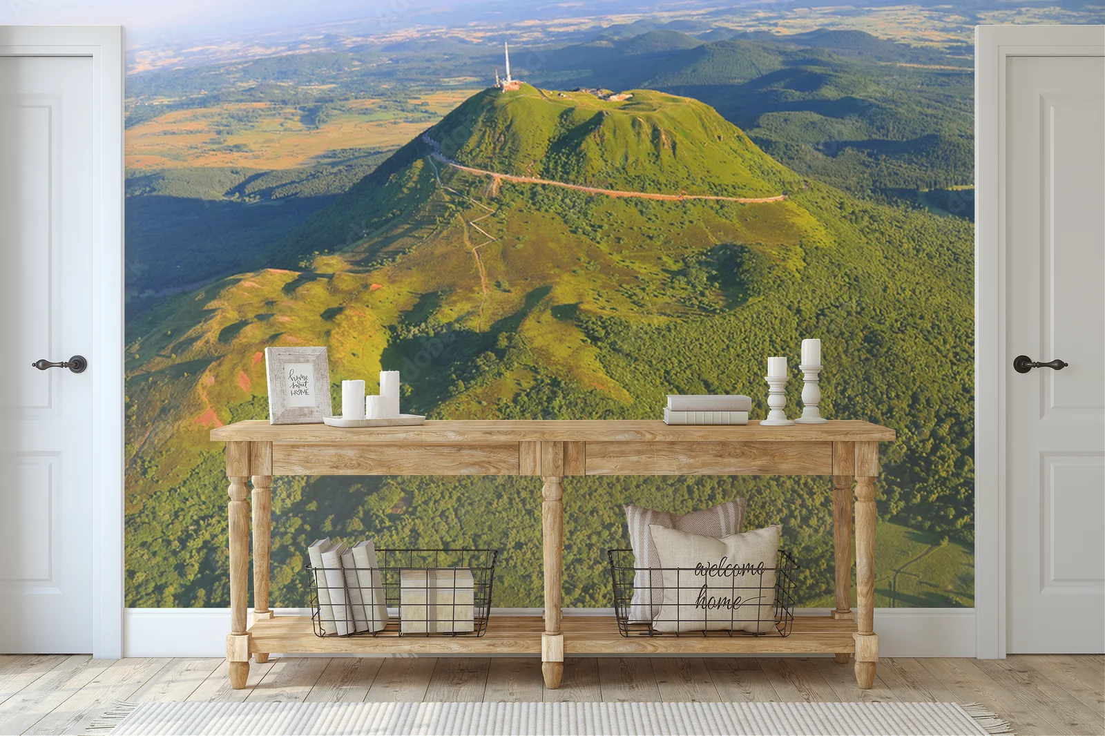 Niezapomniana panorama wulkanów w delikatnych barwach
