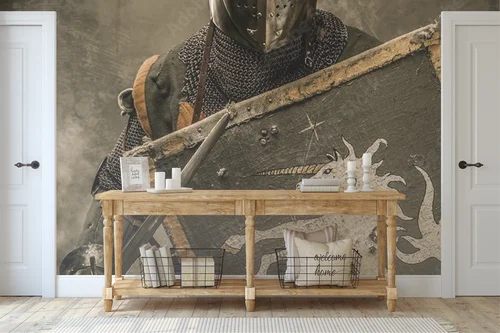 Medievalny rycerz w potężnej odsłonie