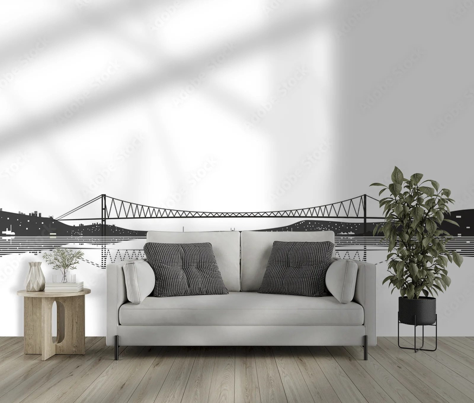 Silhouette Mostu Bosforu w monochromatycznej elegancji