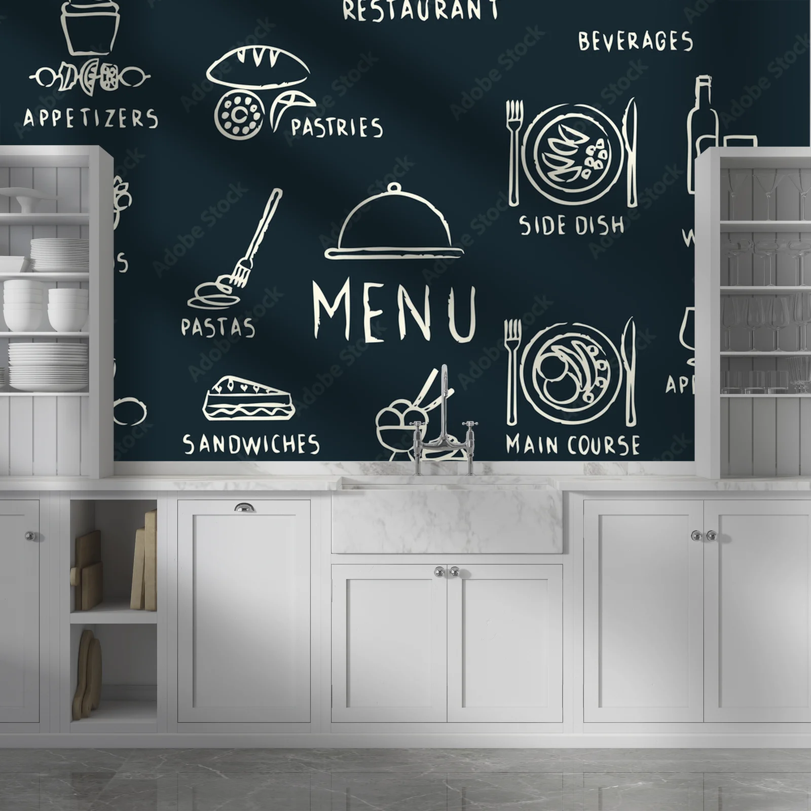 Chalkowe elementy menu w nastrojowym klimacie