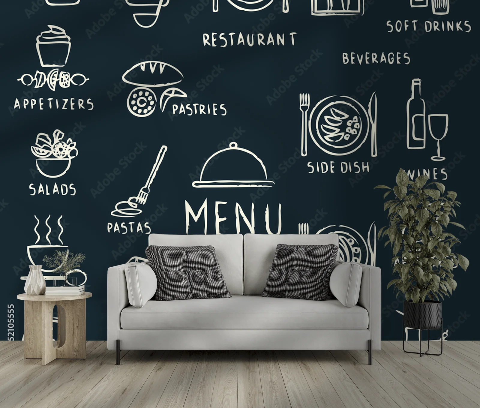 Chalkowe elementy menu w nastrojowym klimacie