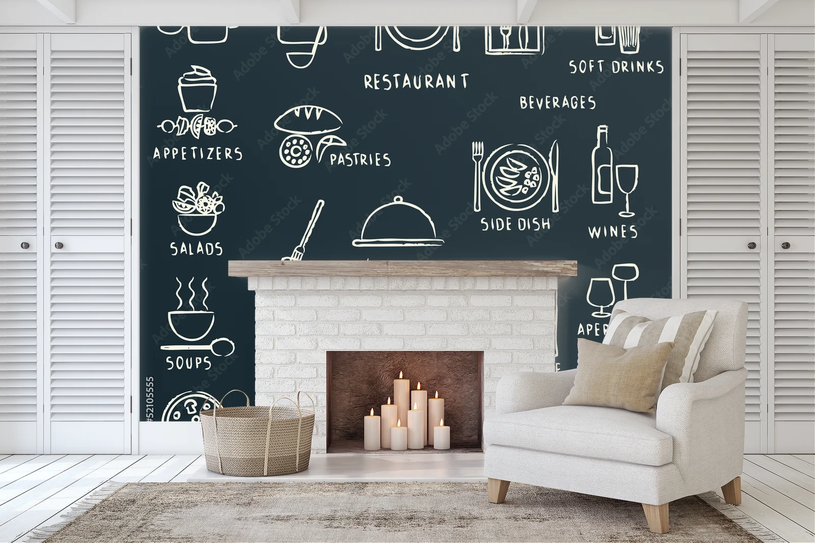 Chalkowe elementy menu w nastrojowym klimacie
