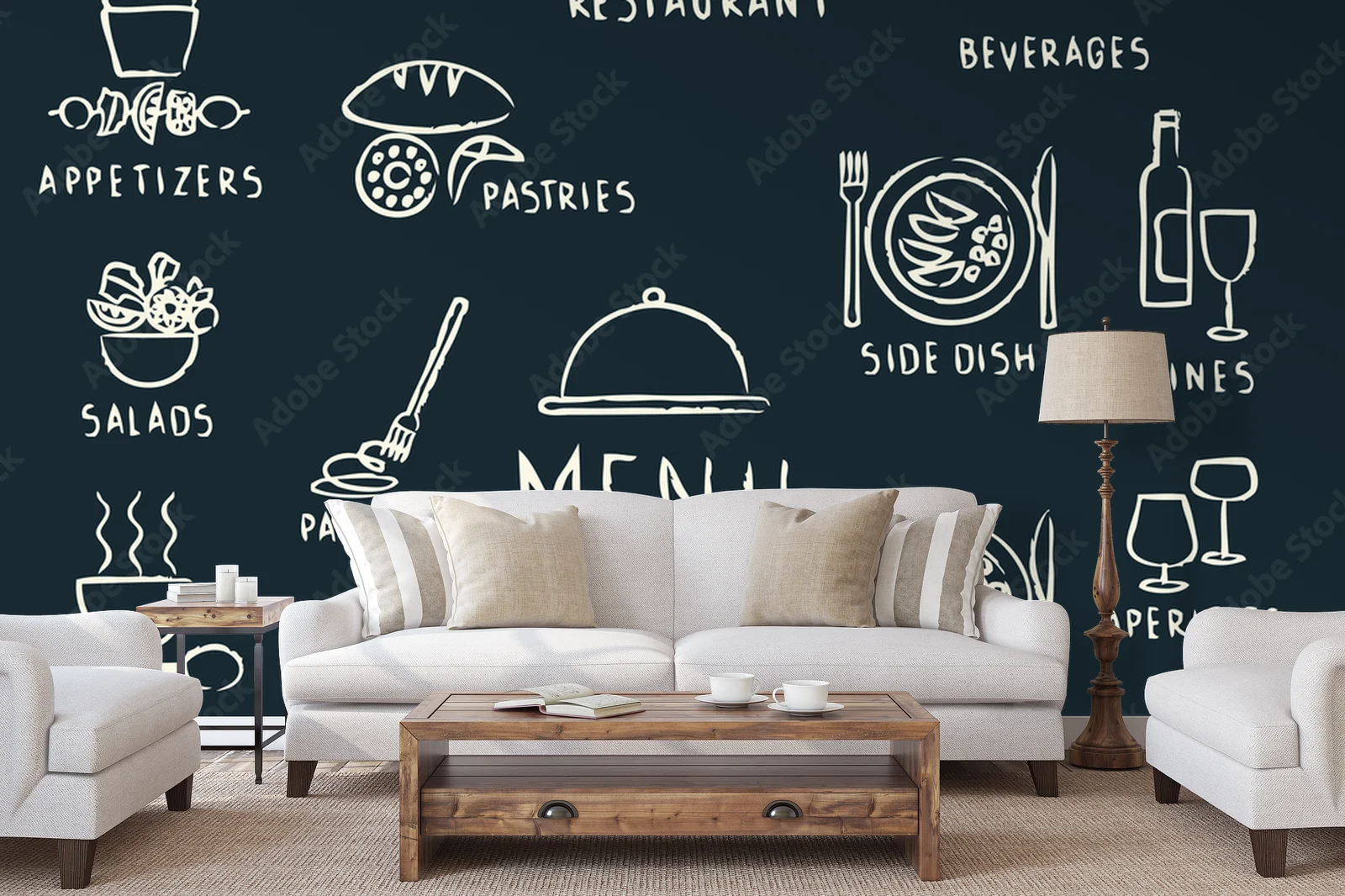 Chalkowe elementy menu w nastrojowym klimacie