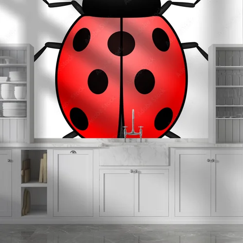 Karciana ilustracja z motywem biedronki