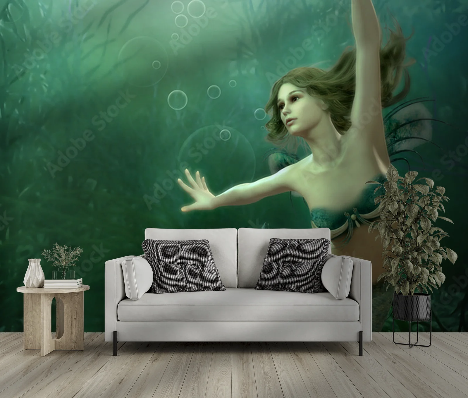 Zaczarowany świat syren w głębi oceanu