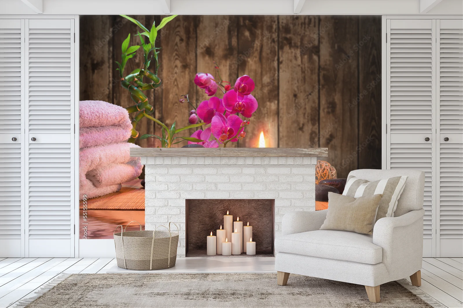 Oasis relaksu z bambusem i orchideą w tle