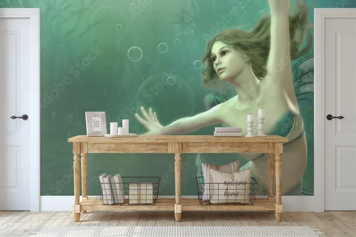 Zaczarowany świat syren w głębi oceanu