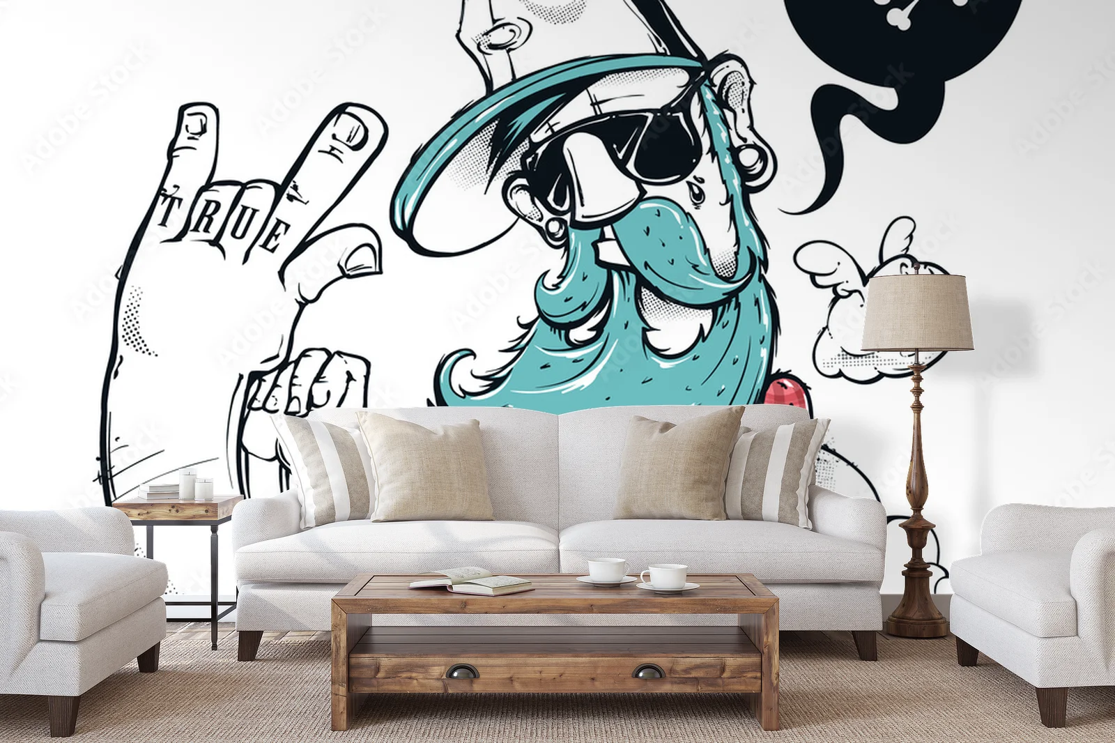 Funky hipster graffiti w harmonii kolorów