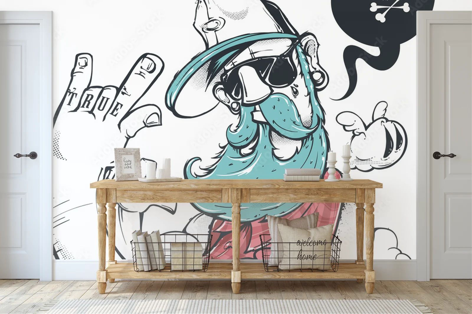 Funky hipster graffiti w harmonii kolorów