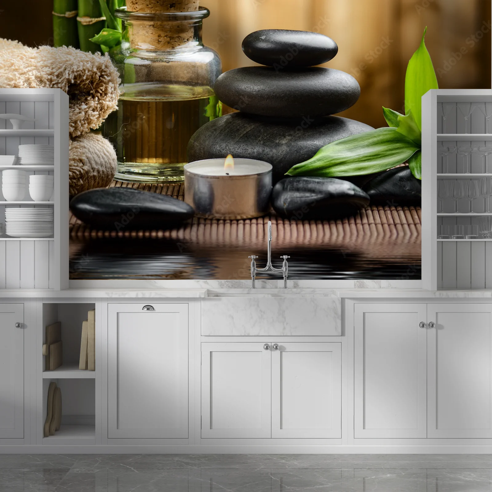Relaksująca kompozycja zen w naturalnych odcieniach