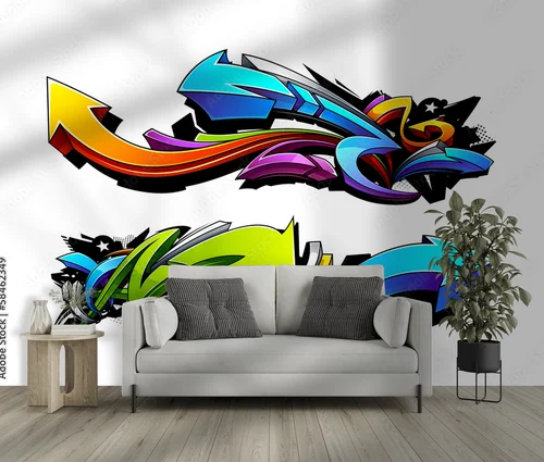 Dynamiczne graffiti z ekspresywnymi strzałkami