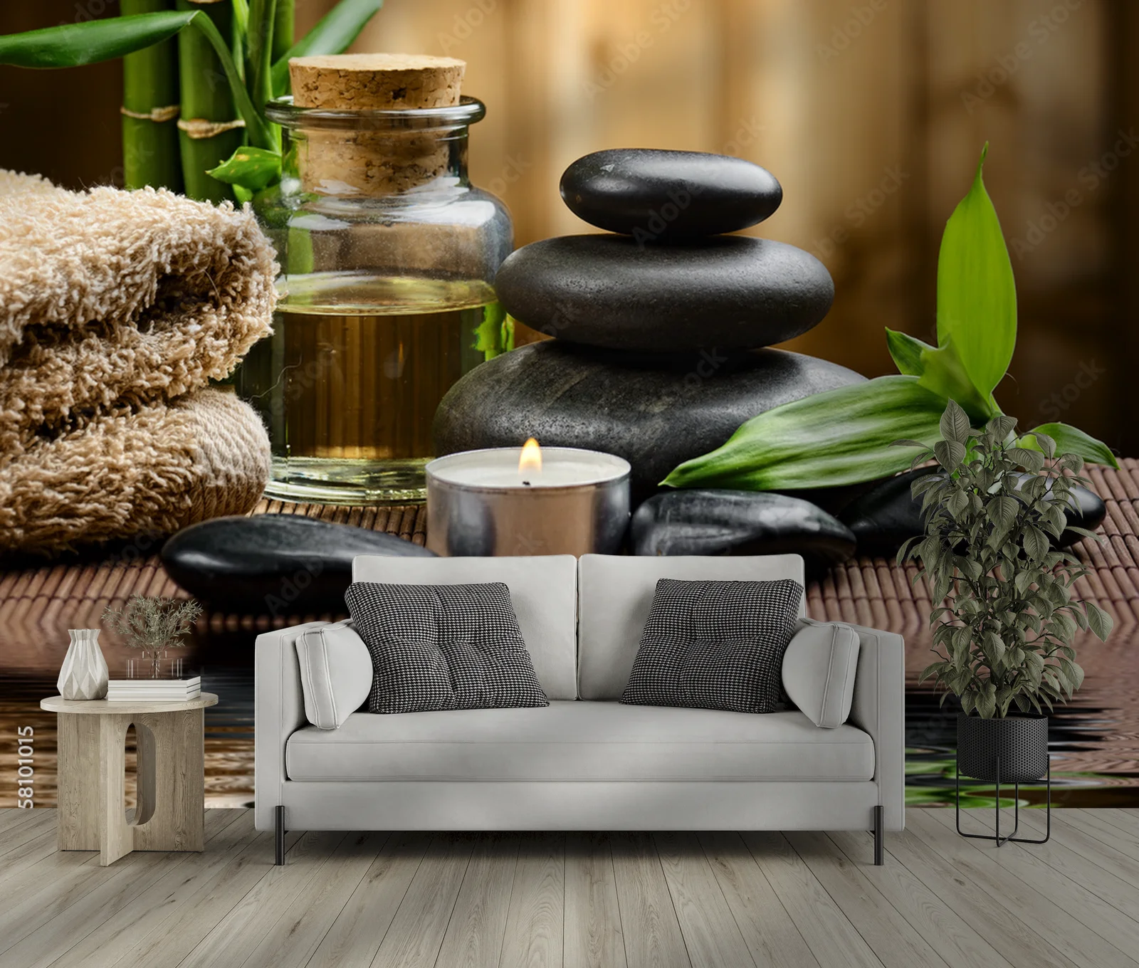Relaksująca kompozycja zen w naturalnych odcieniach