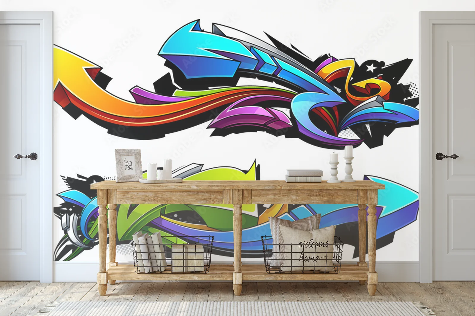 Dynamiczne graffiti z ekspresywnymi strzałkami