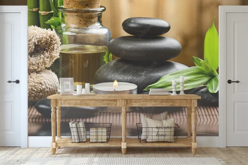 Relaksująca kompozycja zen w naturalnych odcieniach