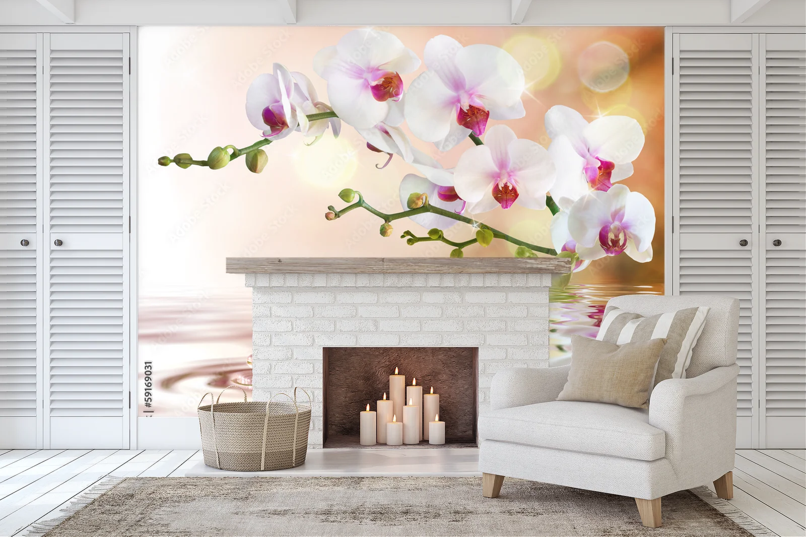 Elegancja białych orchidei na wodnych falach