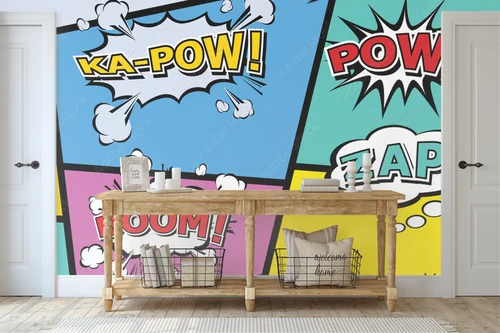 Pop-artowa kompozycja pełna humoru i kolorów