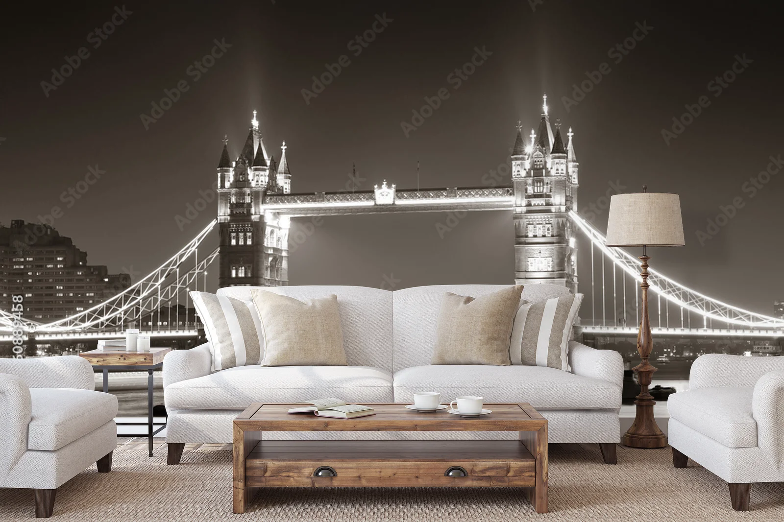 Wieczorny urok Tower Bridge w czerni i bieli