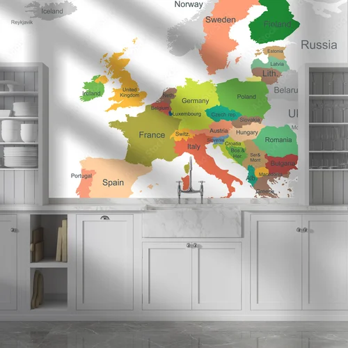 Elegancka mapa Europy w harmonijnych odcieniach