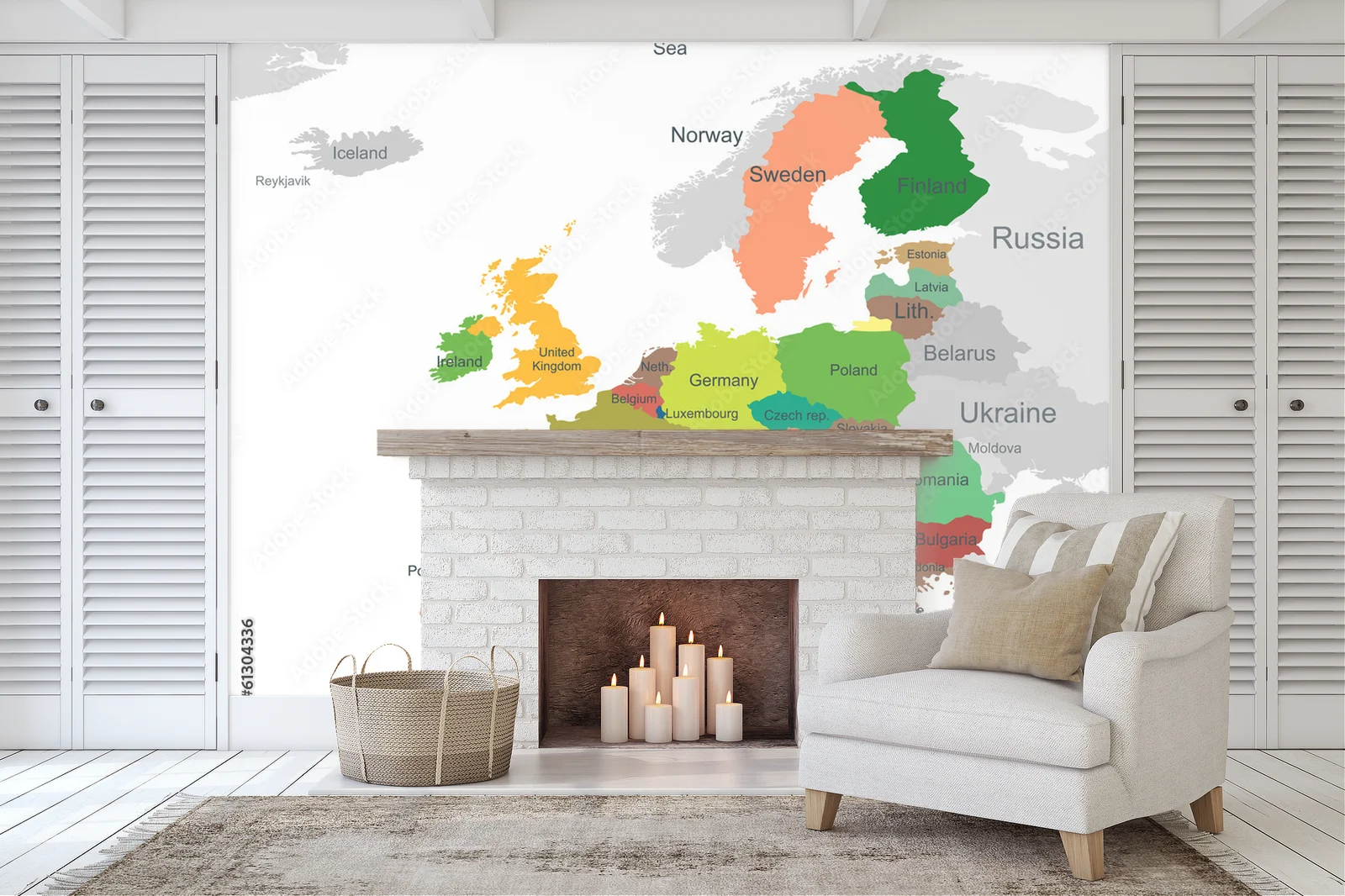 Elegancka mapa Europy w harmonijnych odcieniach