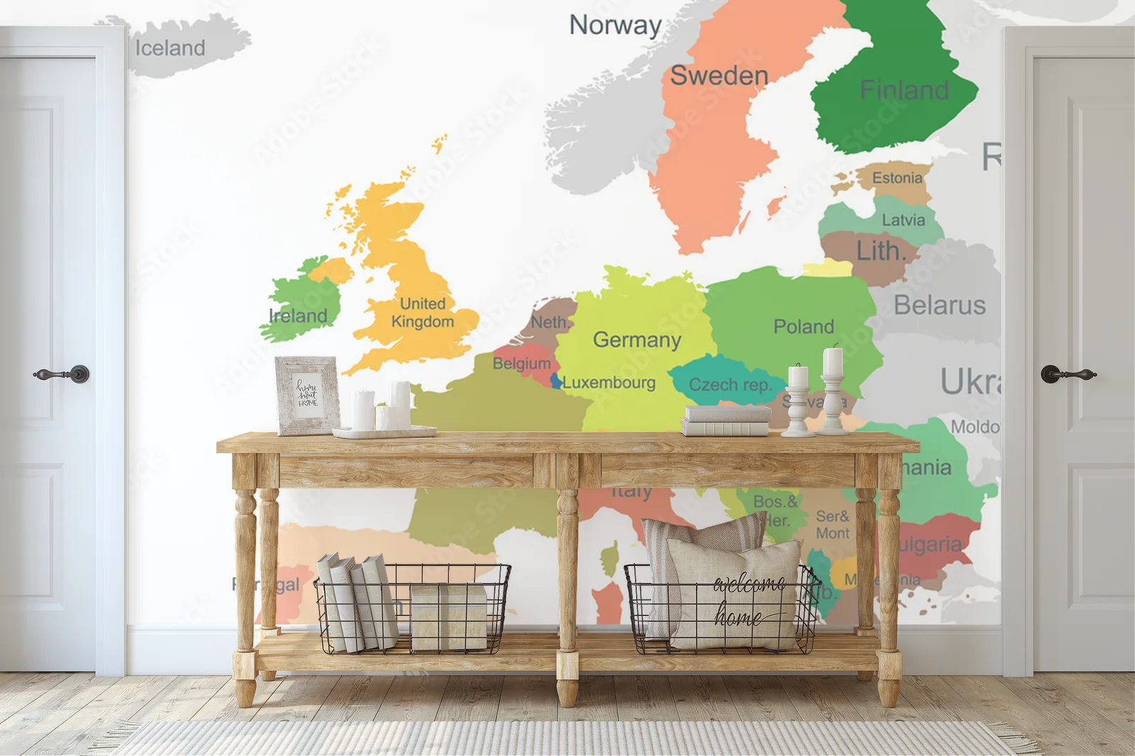 Elegancka mapa Europy w harmonijnych odcieniach