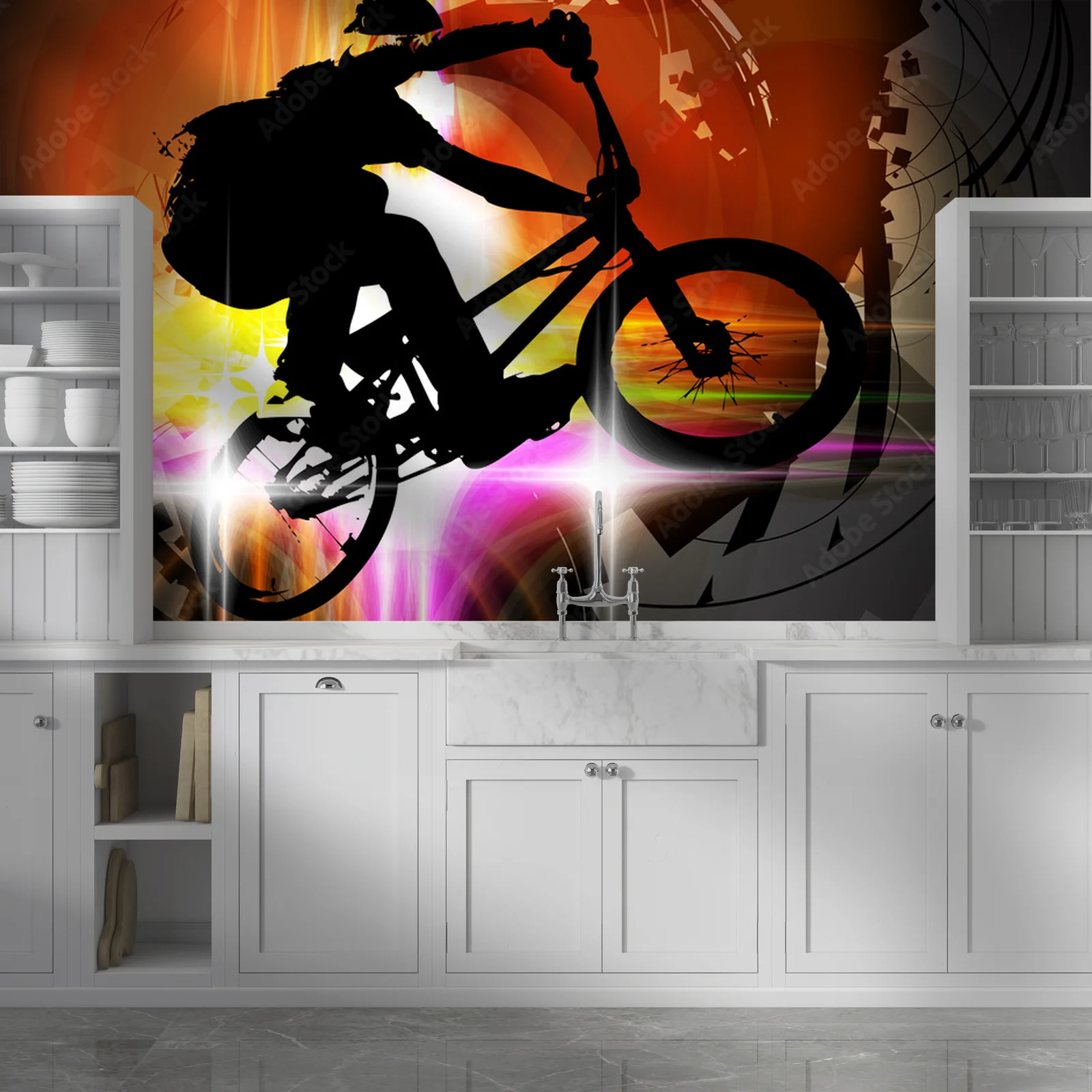 Ekstremalne skoki BMX w miejskiej scenerii