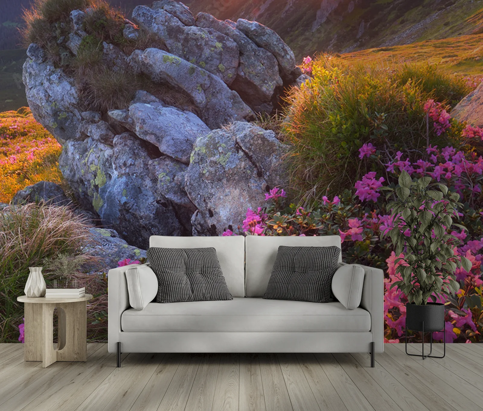 Fantastyczna wiosenna sceneria górskiej doliny