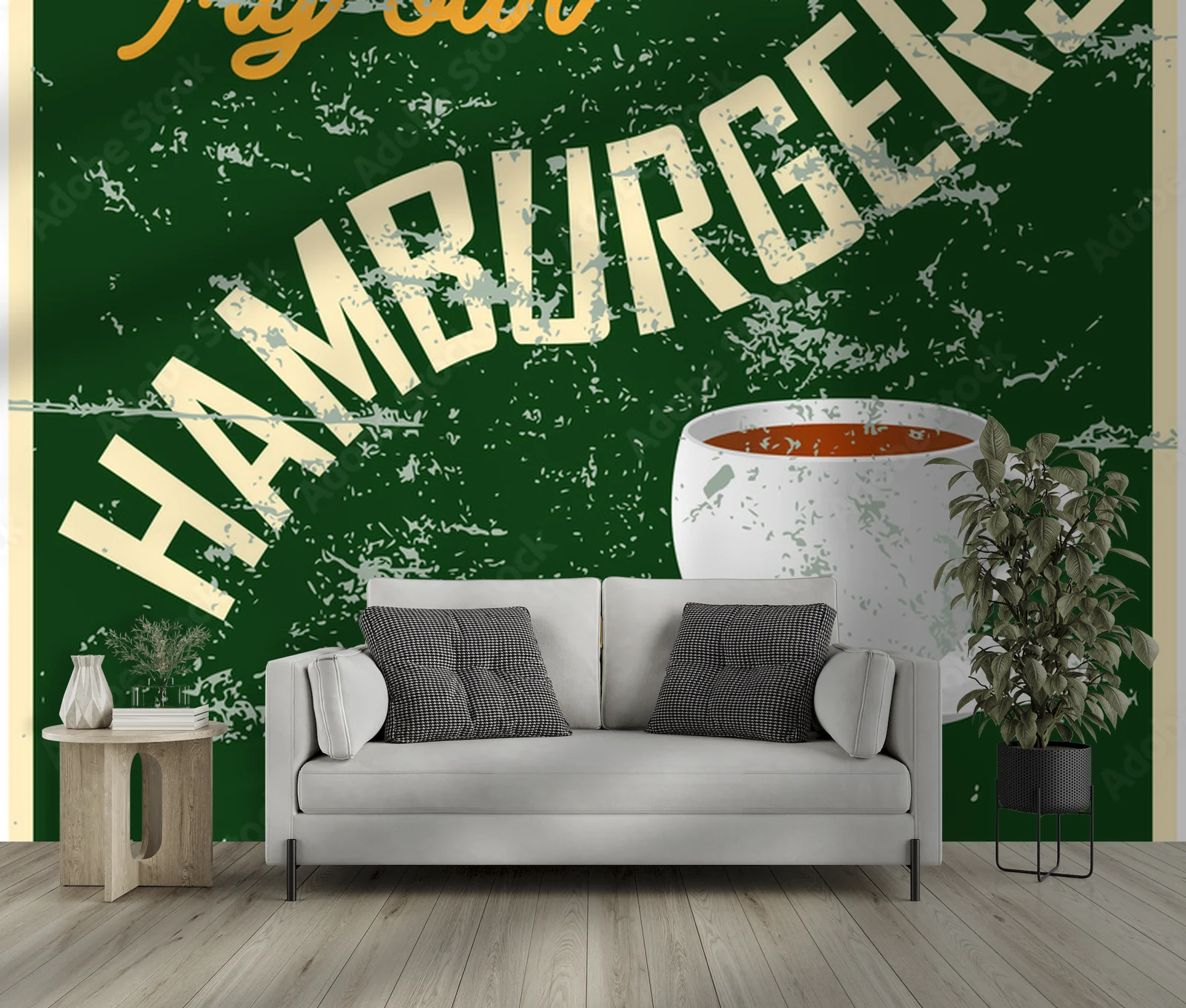 Nostalgiczne znaki z retro hamburgerowego baru