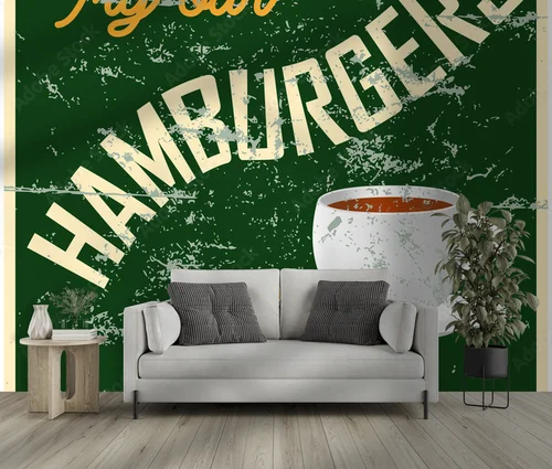 Nostalgiczne znaki z retro hamburgerowego baru