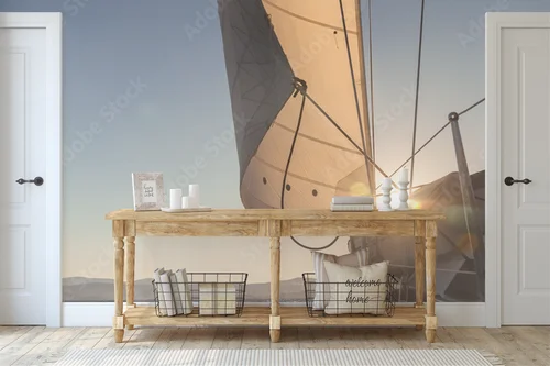 Romantyczny zachód słońca nad oceanem