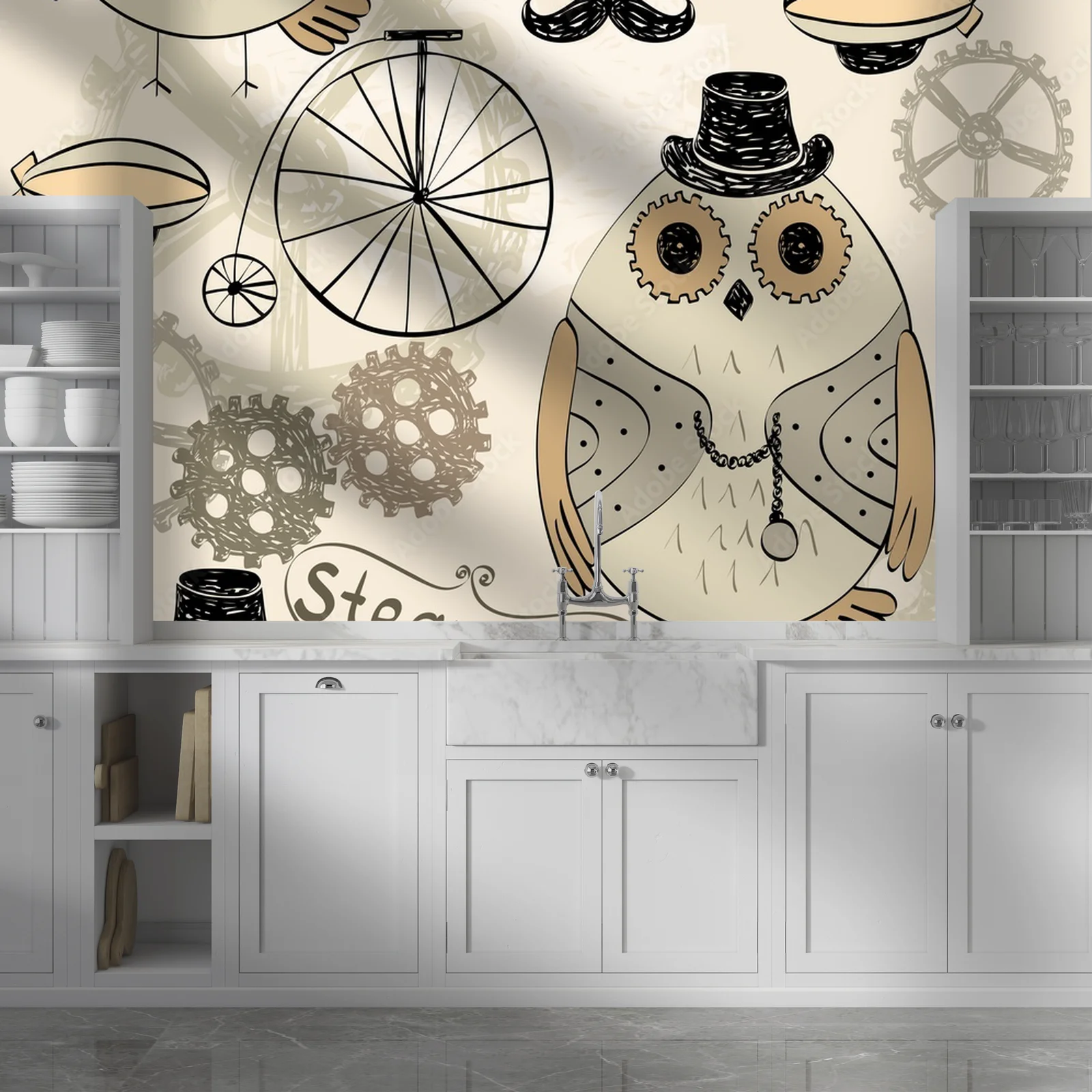 Mechaniczne sowy w nostalgicznym stylu steampunk