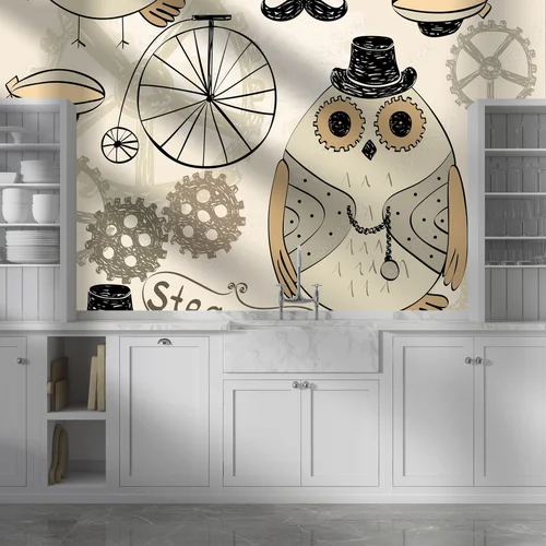 Mechaniczne sowy w nostalgicznym stylu steampunk