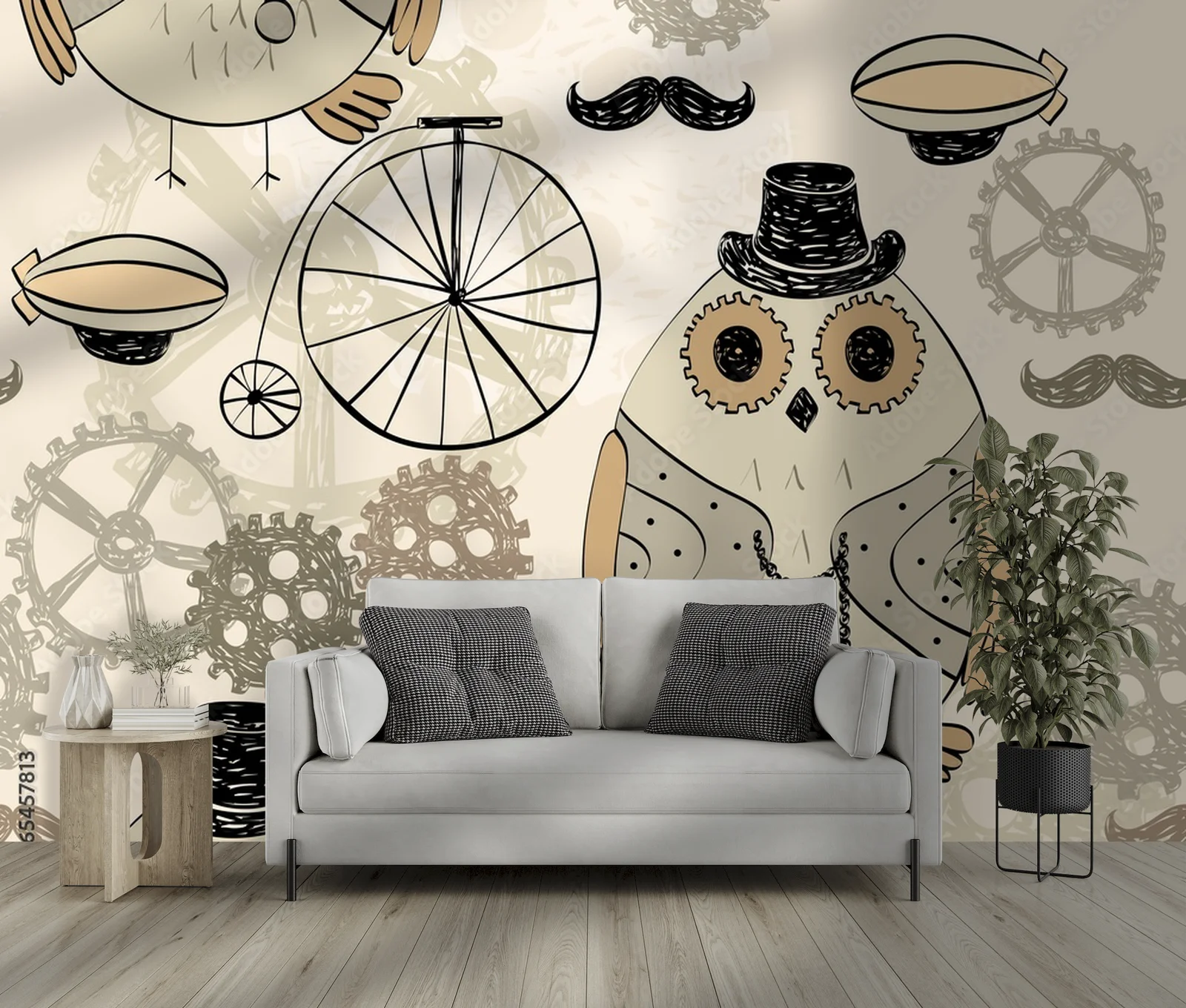 Mechaniczne sowy w nostalgicznym stylu steampunk