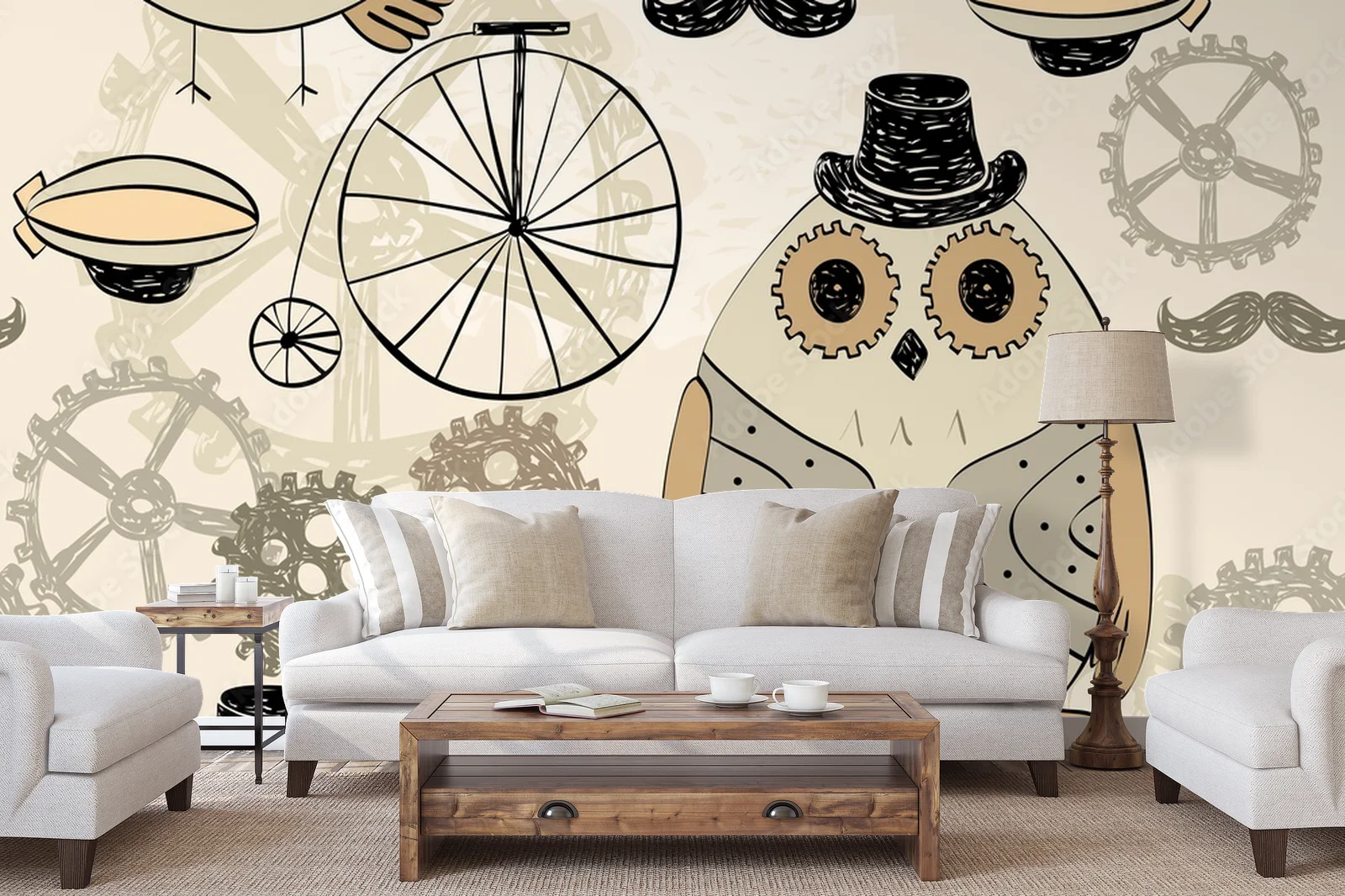 Mechaniczne sowy w nostalgicznym stylu steampunk