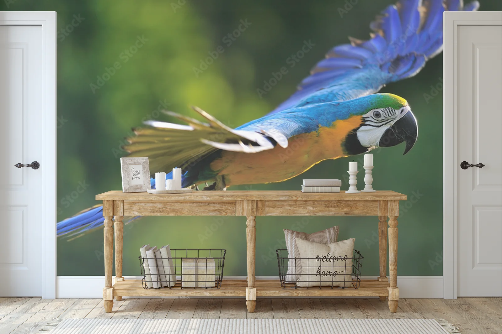 Kolorowy taniec macawów w tropikalnym raju