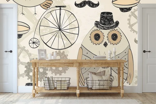 Mechaniczne sowy w nostalgicznym stylu steampunk