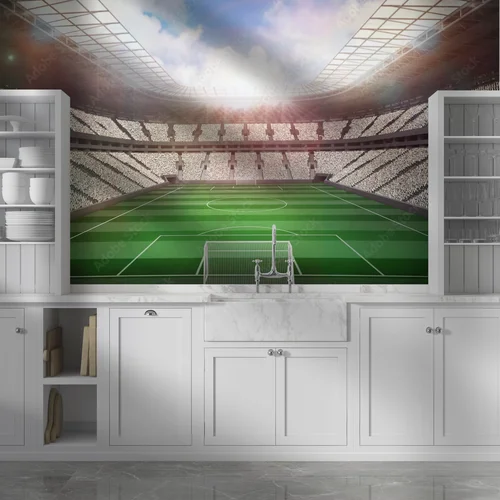 Zachwycający stadion piłkarski z entuzjastycznymi kibicami